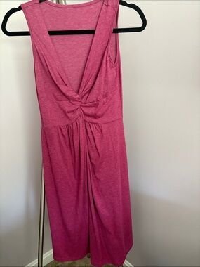 Sleeveless Twist-Front Fuchsia Dress